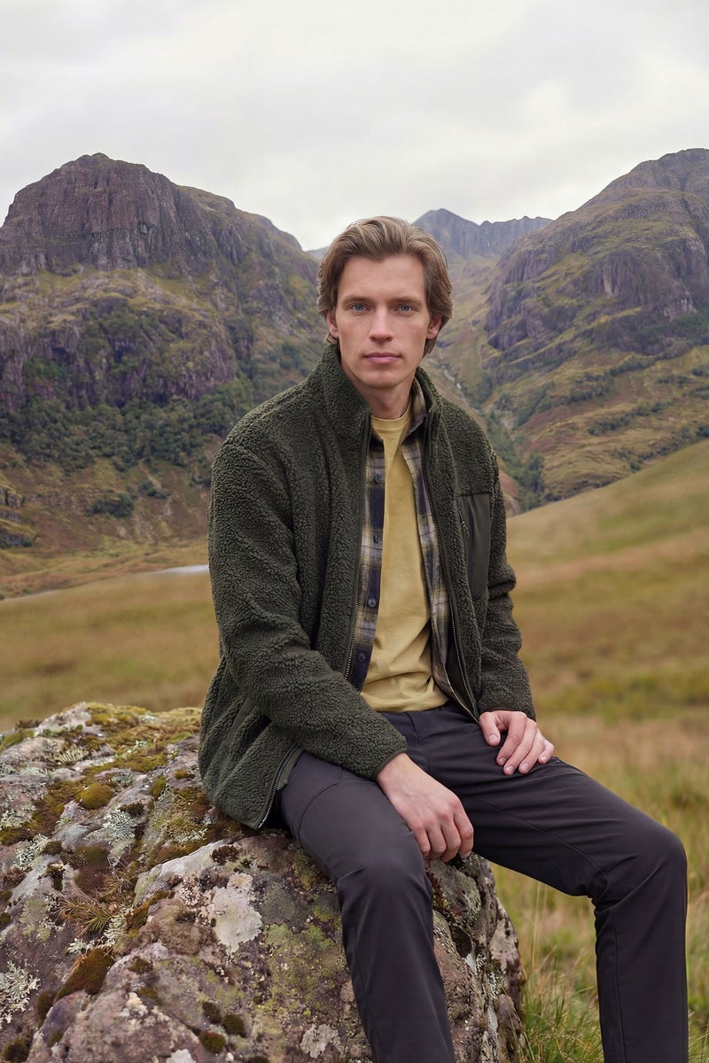 DeFacto Green Man Regular Fit Cardigan Casual - Image 1